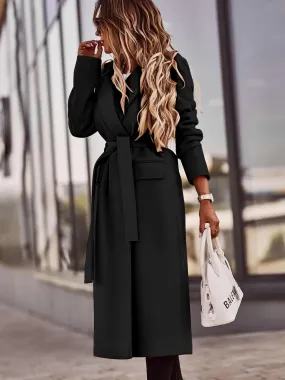 -cappotto nero donna lungo