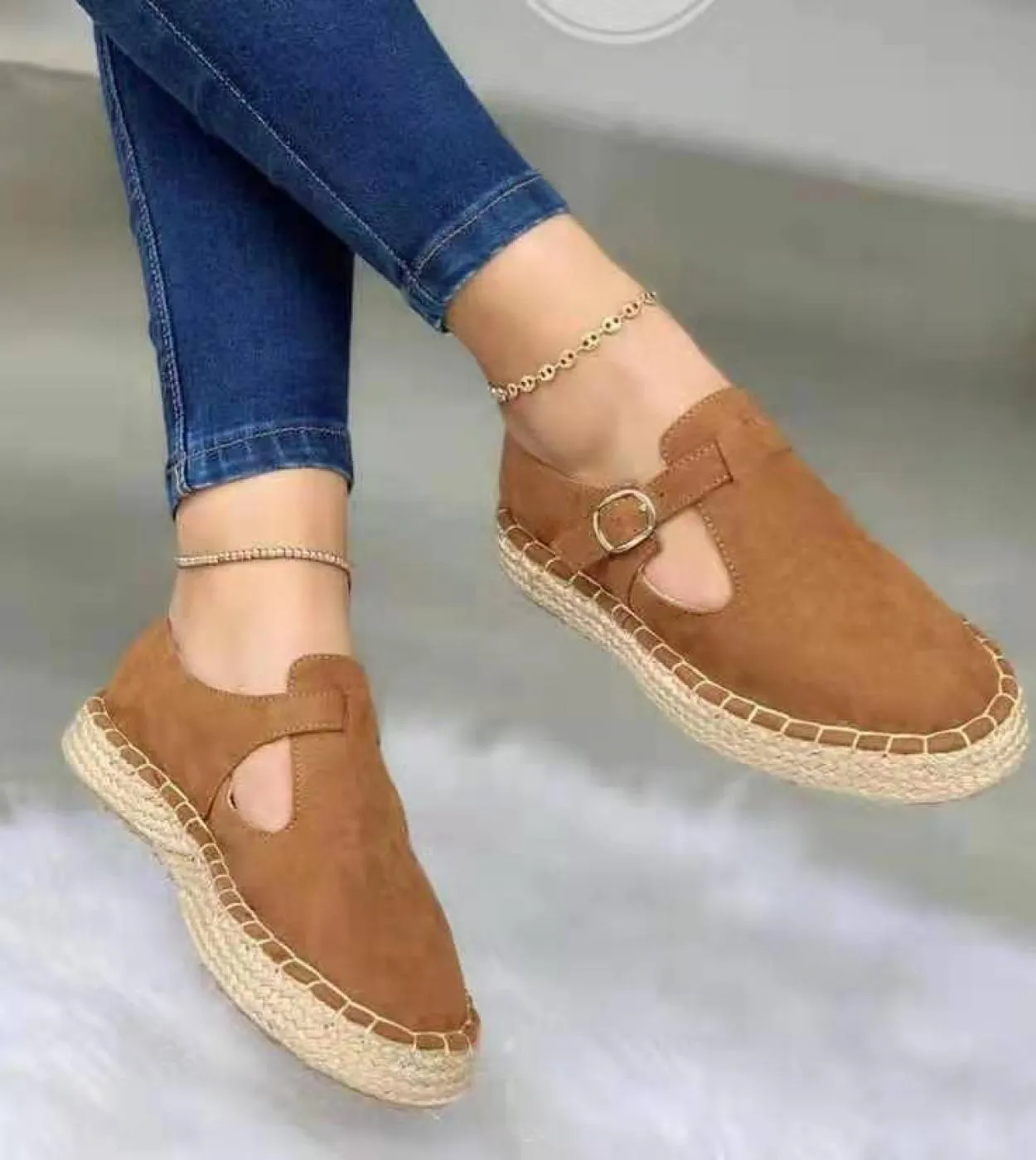 2022 Spring Summer Women Loafers Espadrille Elastic Band Flat Shoes Female Casual Comfort Cloth Shoes Ladies Flats Woman