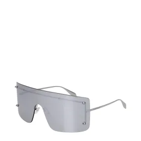 Alexander McQueen Occhiali da Sole Uomo Metallo Argento