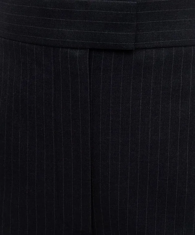Alexander McQueen Pantaloni in lana a righe grigie 798008QJAEI