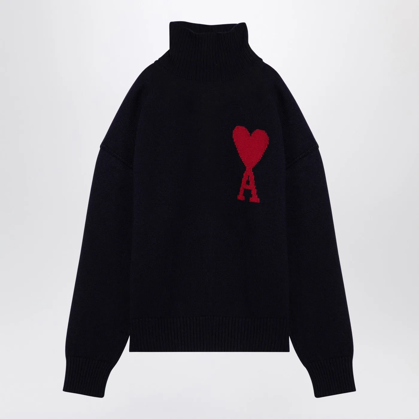Ami Paris Ami de Coeur Navy Blue Turtleneck