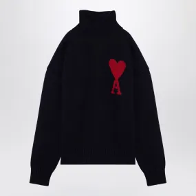 Ami Paris Ami de Coeur Navy Blue Turtleneck