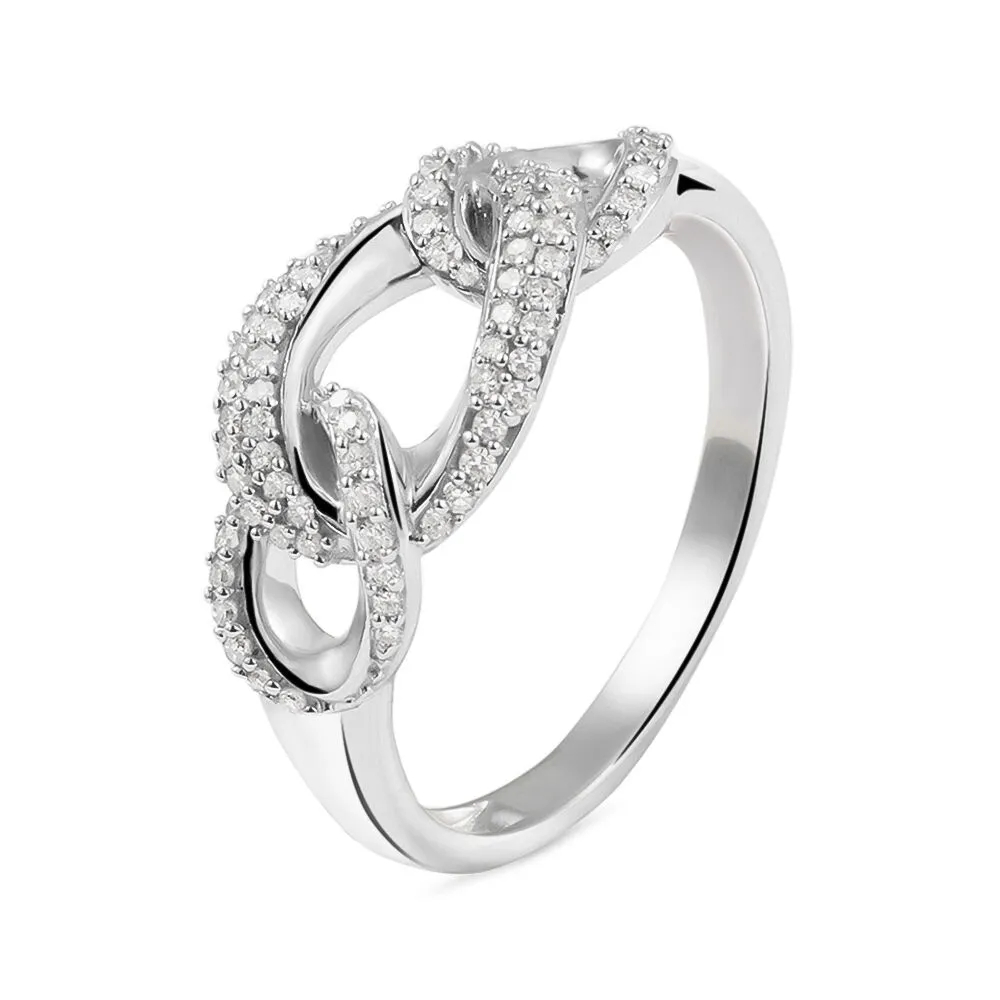 Anello Fascia Sophia Oro Bianco 375/1000 Diamante Bianco 0,25 ct 1418773