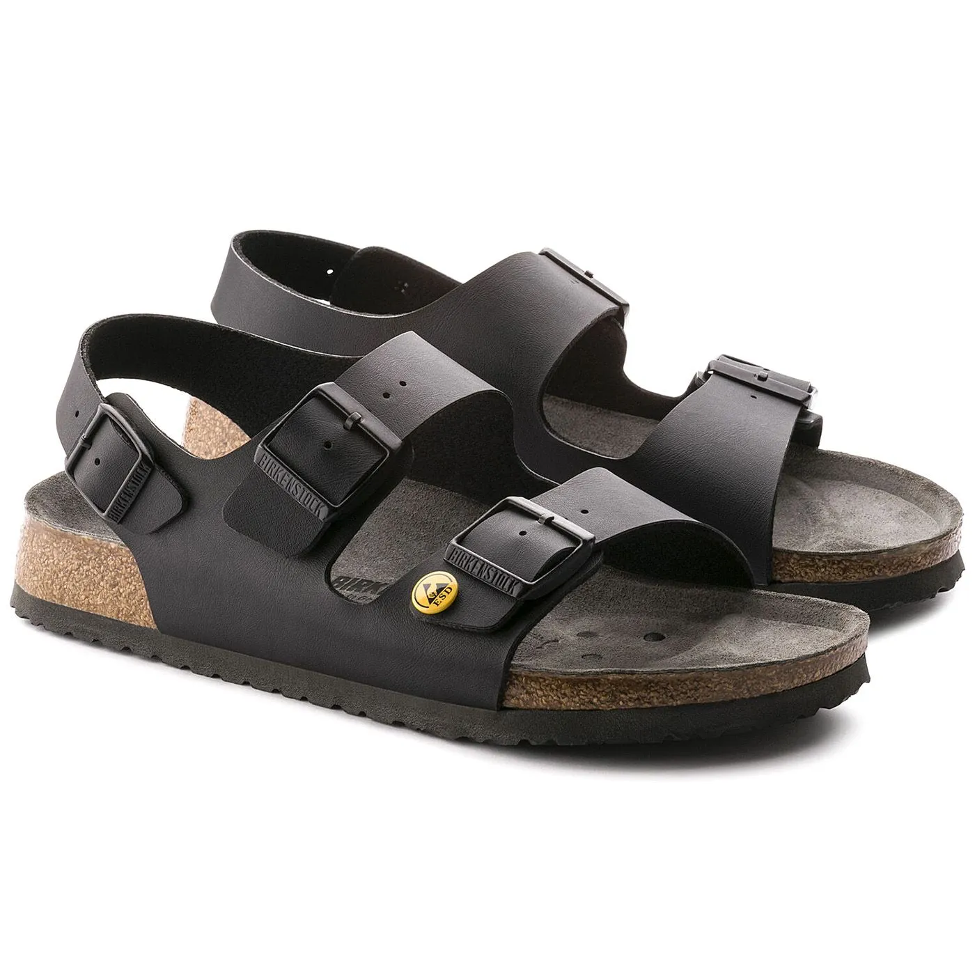 Birkenstock M' Milano Esd Black Regular Fit - Sandali Uomo Neri - Calzata Regolare    