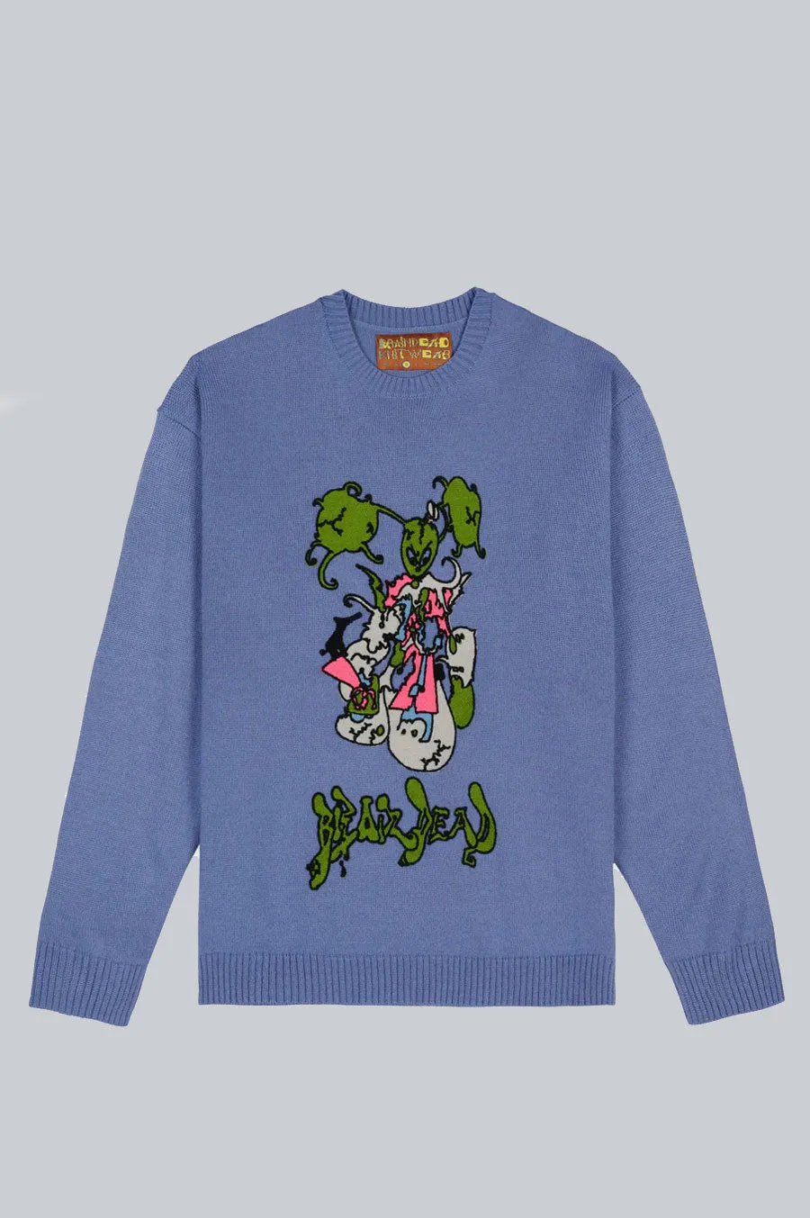 BRAIN DEAD CYBER BUNNY SWEATER BLUE