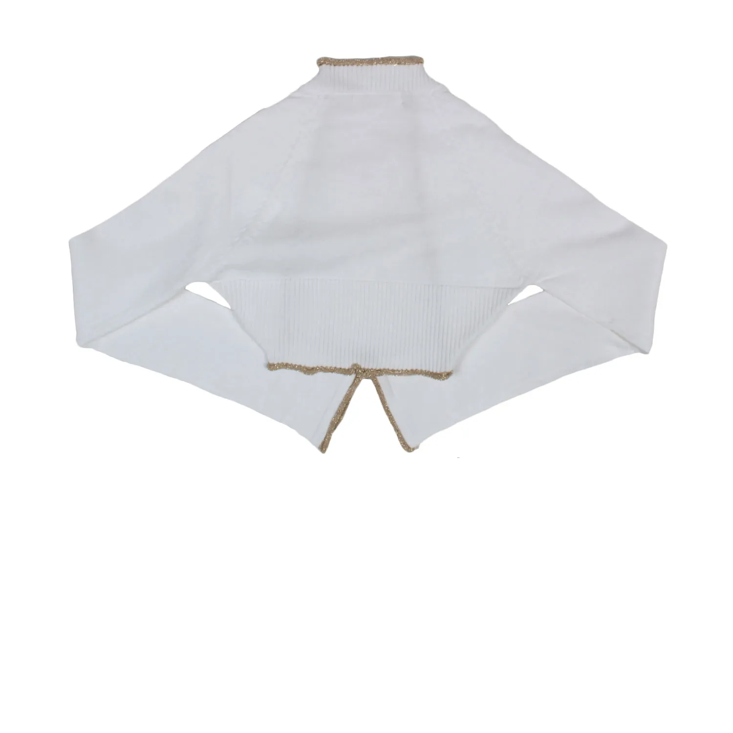 Cardigan Girl Bianco E Oro