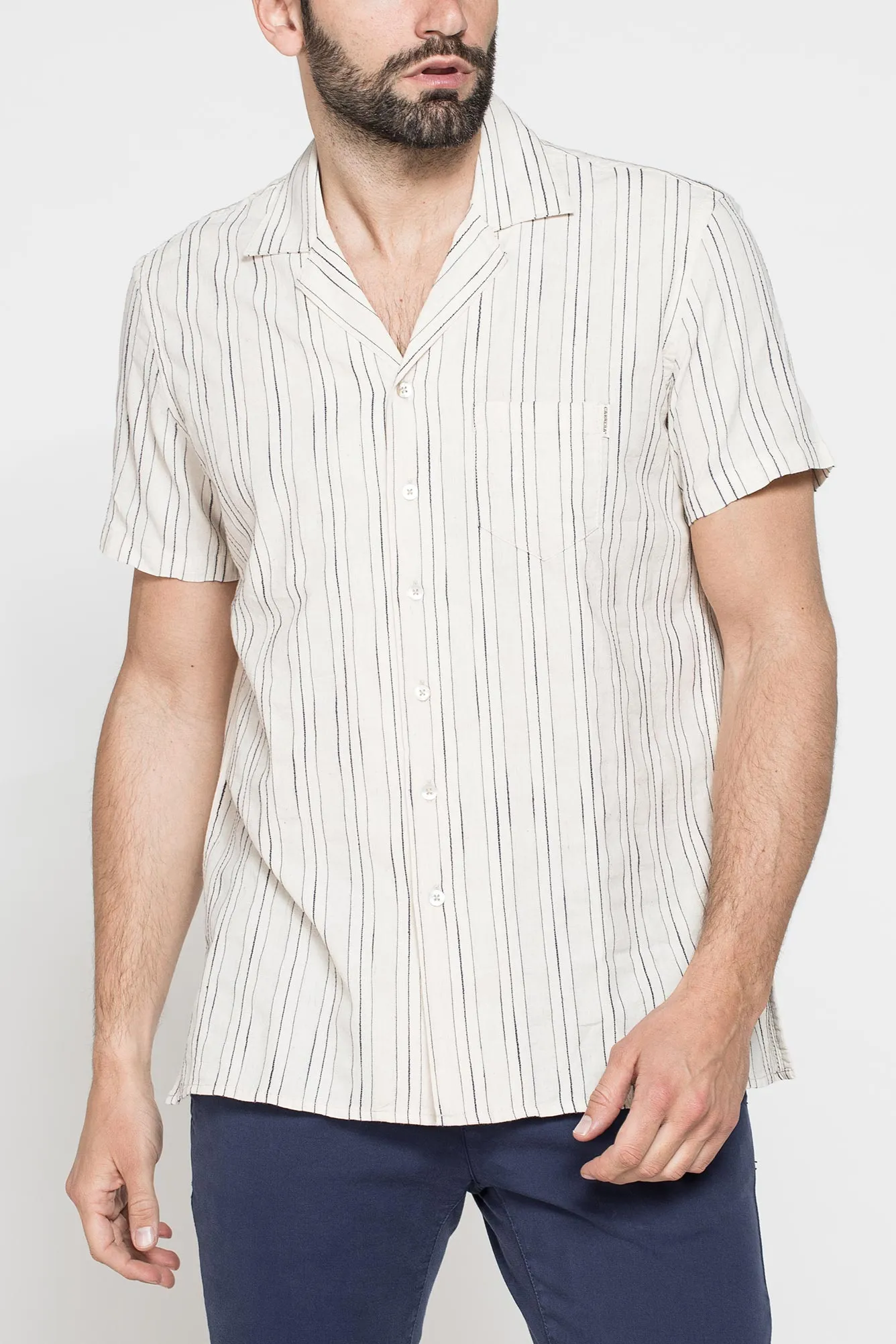 Carrera  ---------    ------------Camicia collo bowling - Ecru