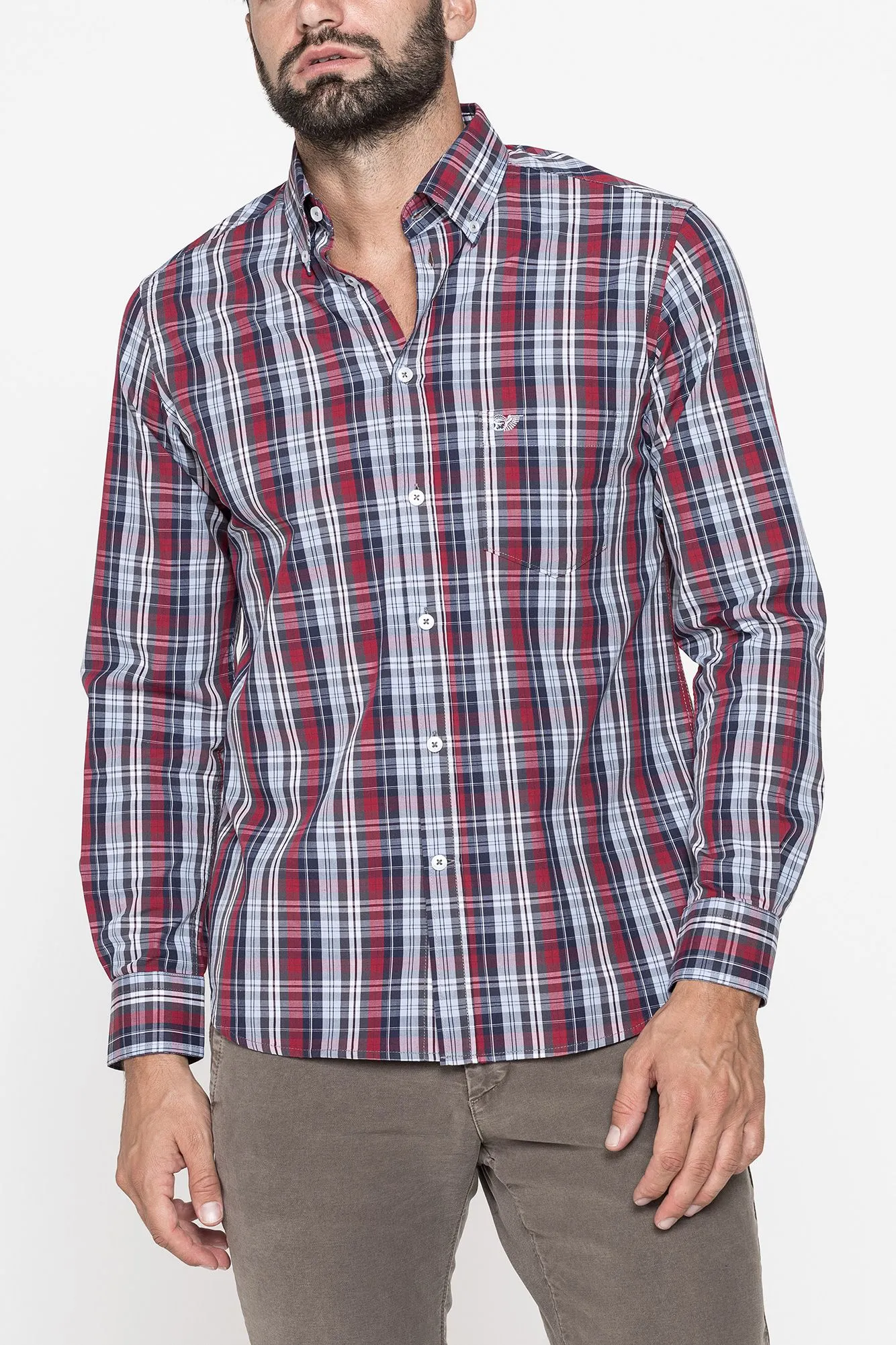 Carrera  ---------    ------------Camicia fantasia quadri - Blu e rossa