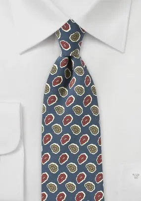 Cravatta con motivo floreale blu navy