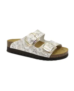 GRUNLAND HOLA CB2260 bianco multicolor ciabatte donna birk anatomiche fibbie resoft