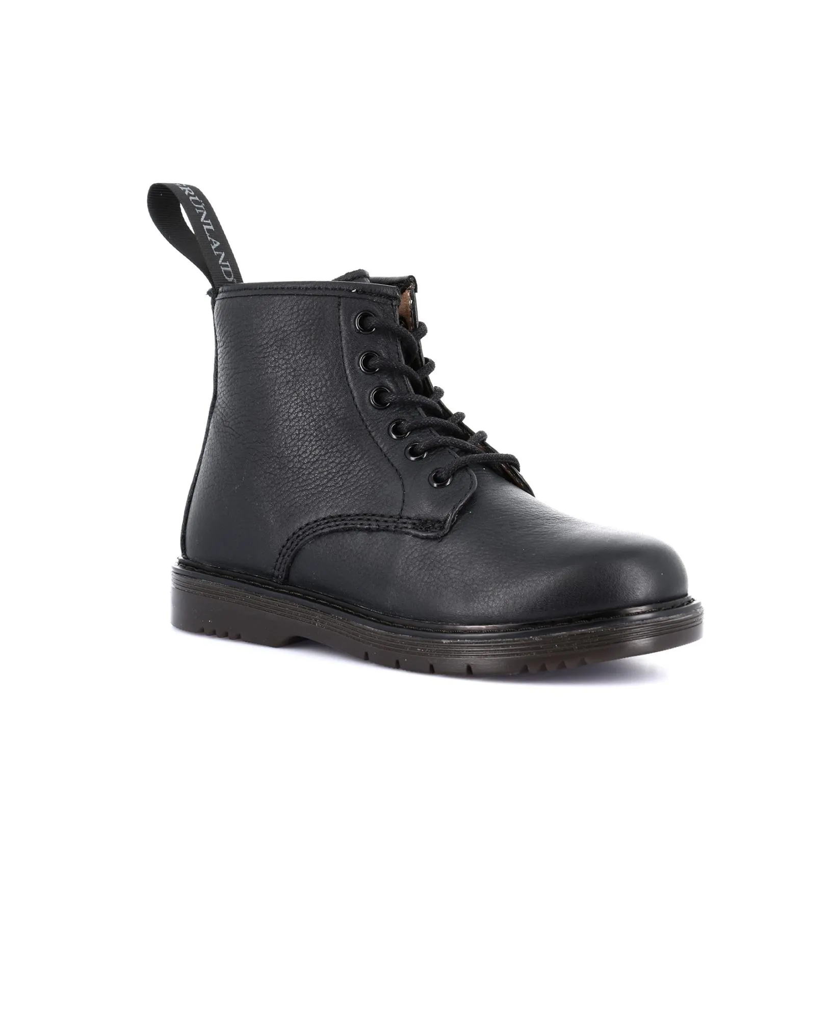GRUNLAND TABA PO1177 nero 35/38 bambina stivaletti zip lacci pelle