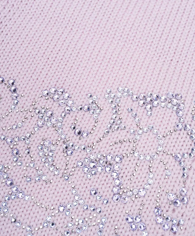 Il Trenino Sciarpa rosa per bambini realizzata in lana con cristalli 4417B