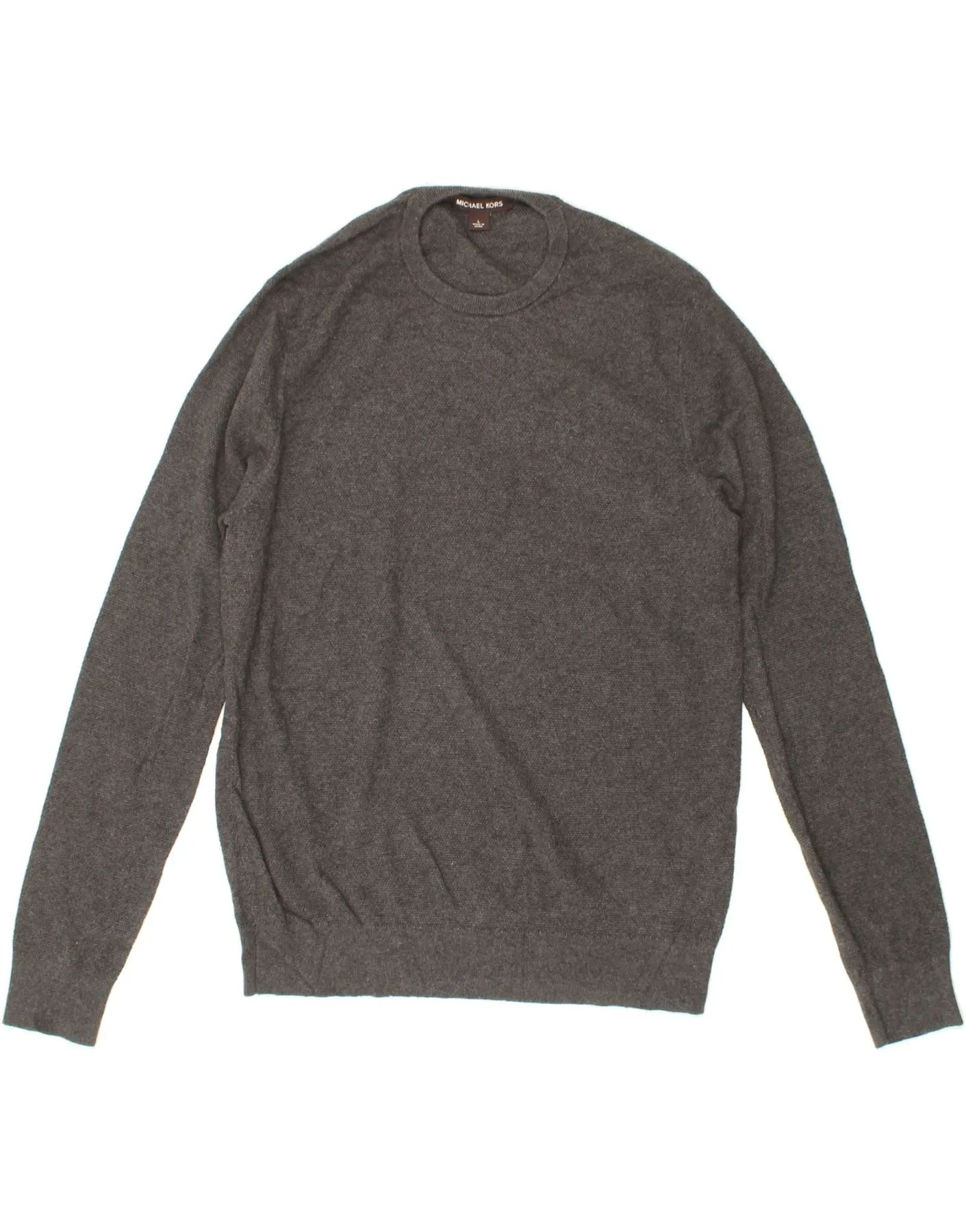 MICHAEL KORS Mens Crew Neck Jumper Sweater Large Grey Cotton