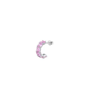 Mono Orecchino Cerchietto Gioielli Fancy by Brosway in argento zircone cushion rosa fvp10