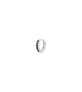 Mono Orecchino cerchietto Gioielli Fancy by Brosway in argento zirconi neri mm 12 fmb84
