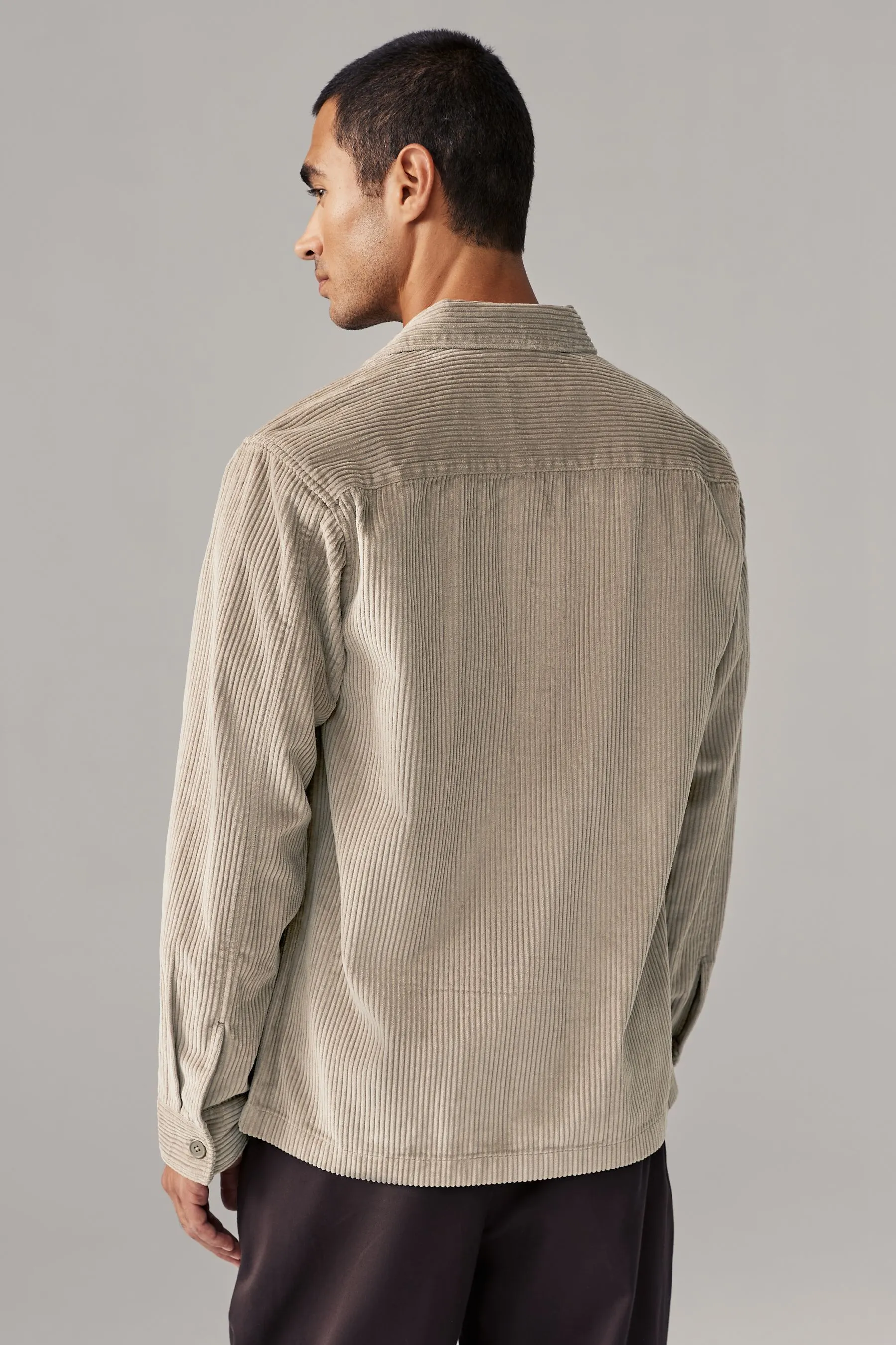 Overshirt in velluto a coste con doppia tasca 100% cotone Shacket    