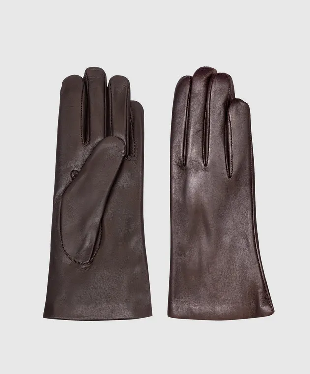 Sermoneta Gloves Guanti in pelle marrone con pelliccia 2PNAPPA
