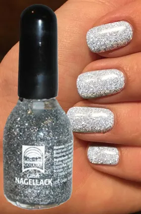 Smalto per unghie brillantini glitter Argento 15 ml