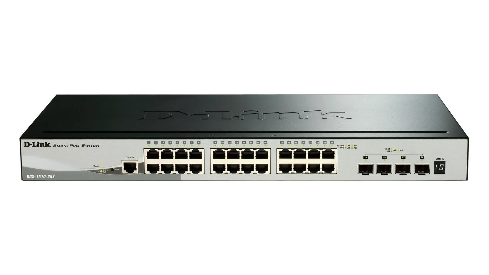 Smart Switch D-Link Gigabit, 10/100/1000Mbit/s, 28 porte, Montaggio rack , No