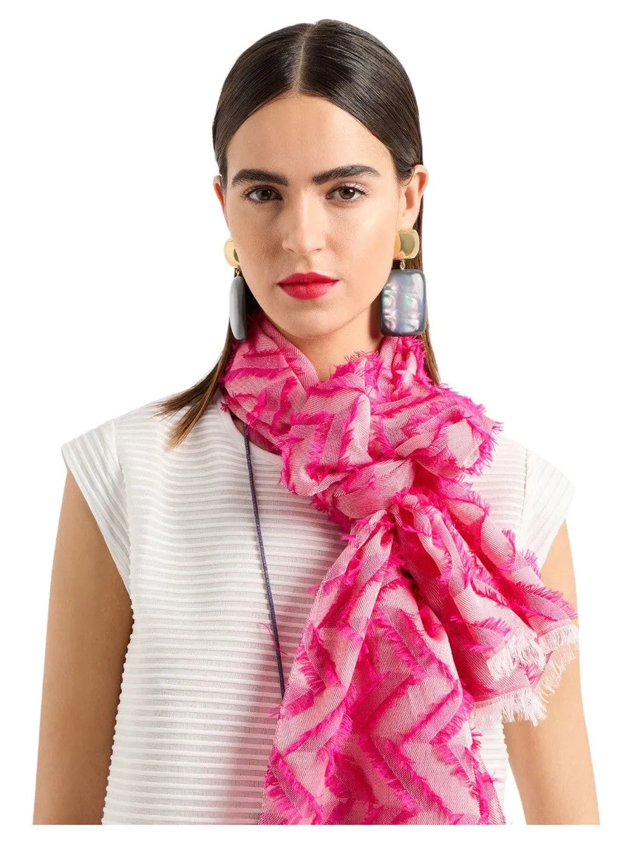 Stola Elegante in Misto Modal e Viscosa con Motivo Chevron Fil Coupé