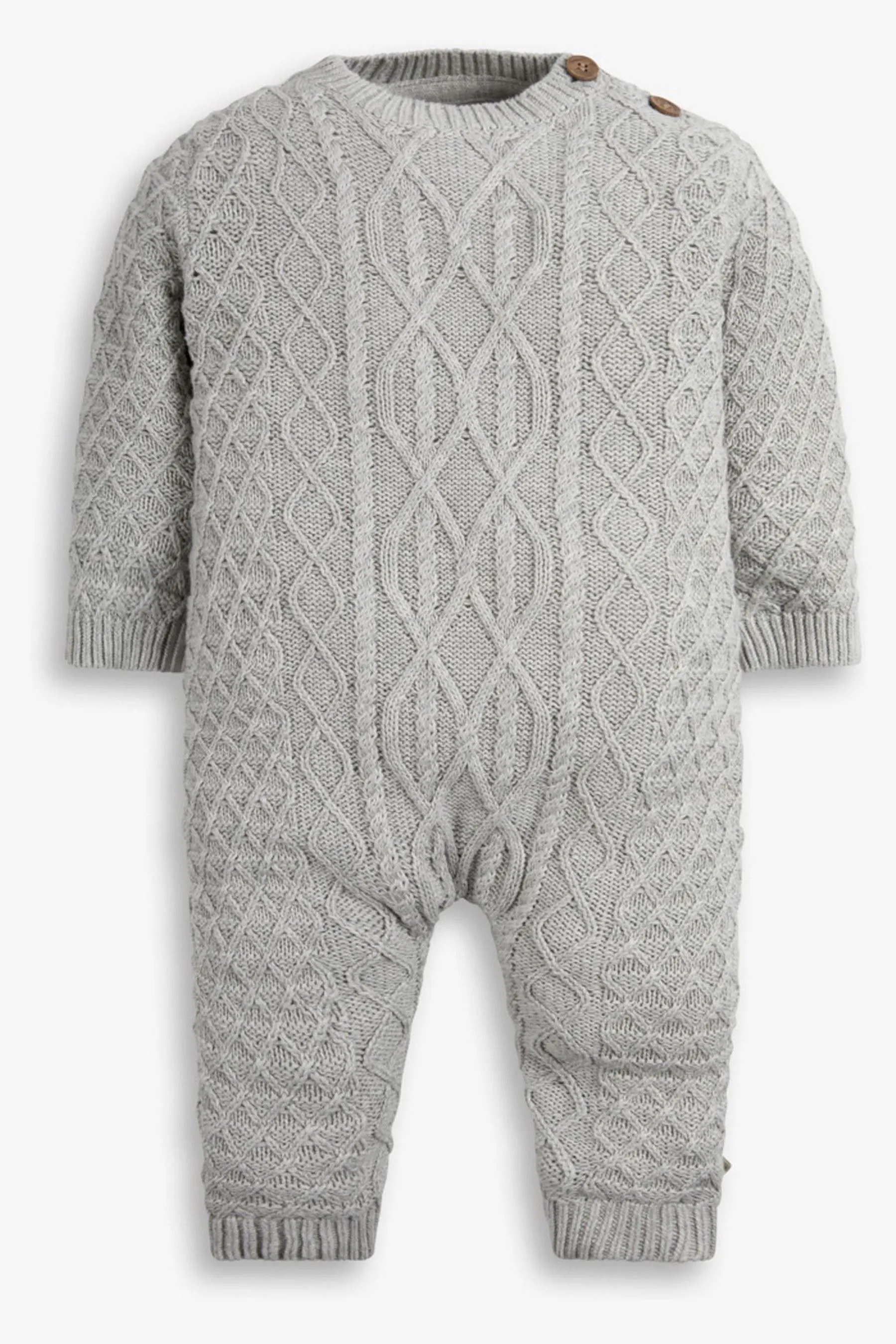 The Little Tailor Baby Cable Knit Romper And Hat Gift Set    