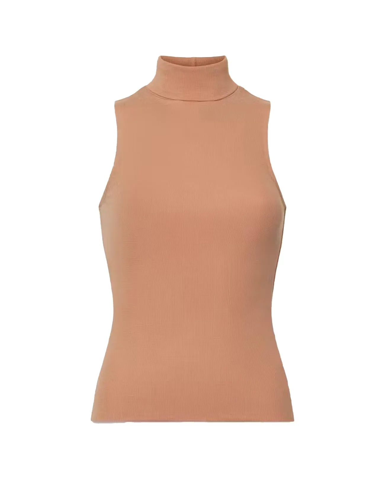 Top Sleveless Turtleneck cammello