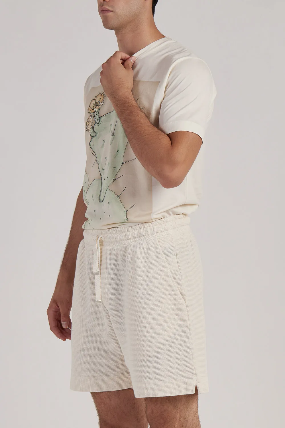 Waffle Jersey Shorts Off White