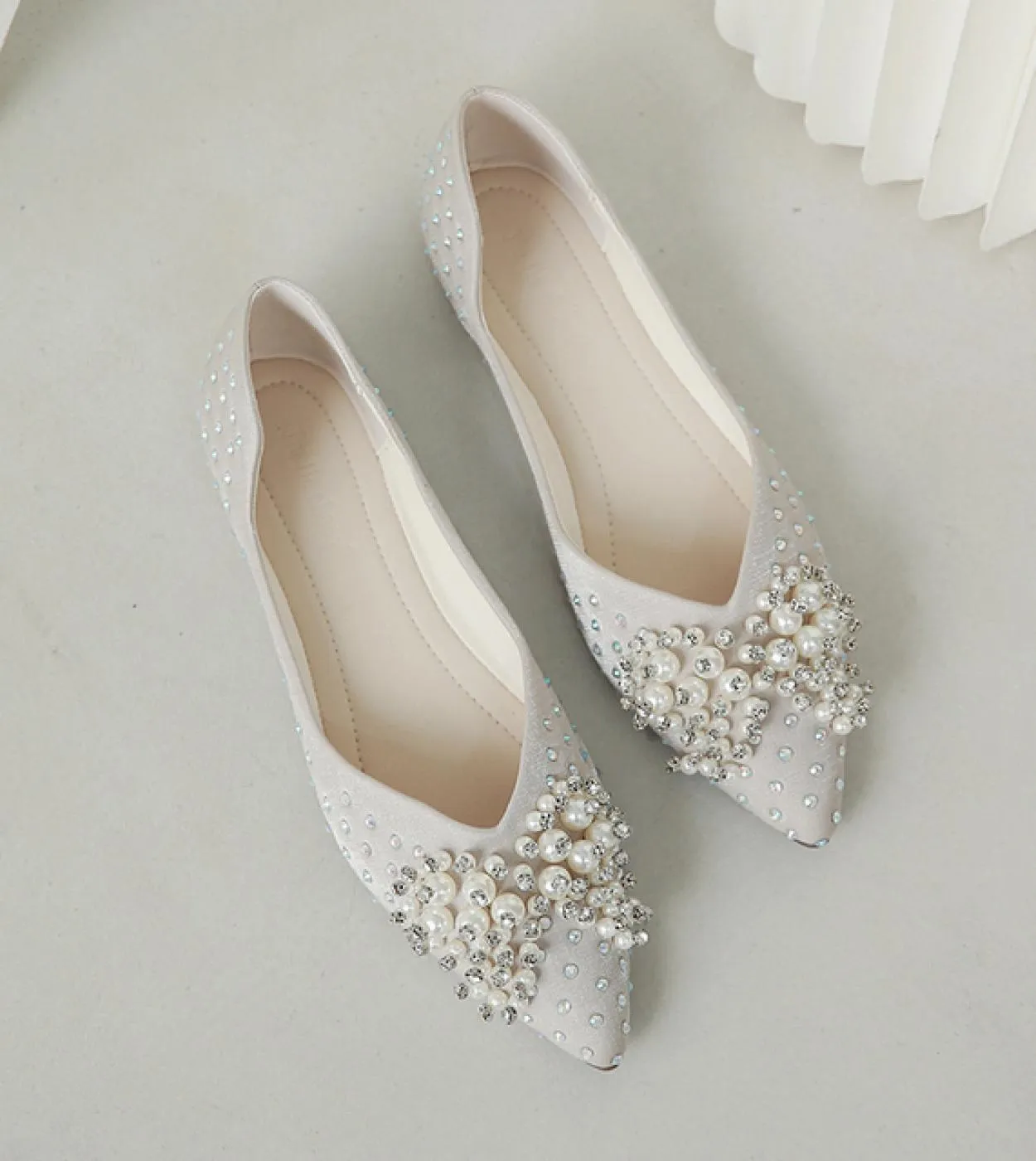 Wedding Shoes Woman Square Buckle Crystal Pointed Toe Flats Glitter Shallow Slip On Comfy Loafers Bling Blingmoccasins